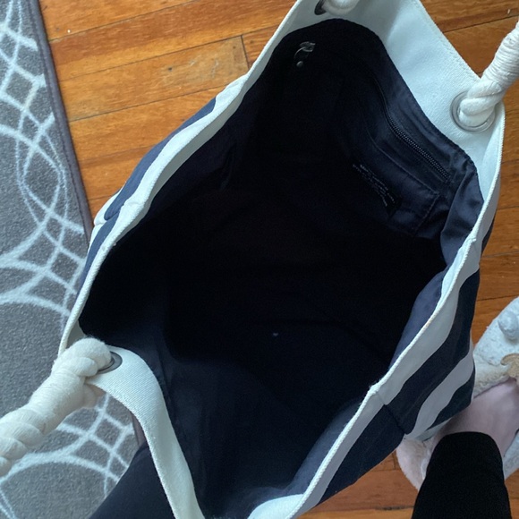 EUC Ralph Lauren navy and cream tote bag - Picture 4 of 5